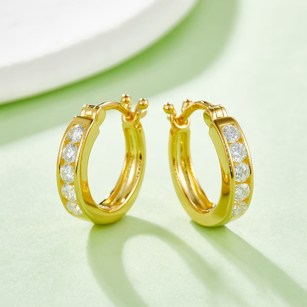 S925 Doughnut Moissanite Earrings-MARDAZA