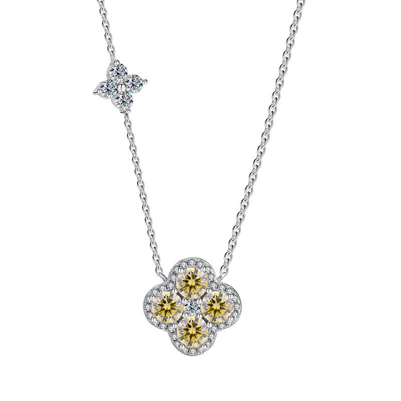 S925 Lucky Clover Moissanite Necklace-MARDAZA