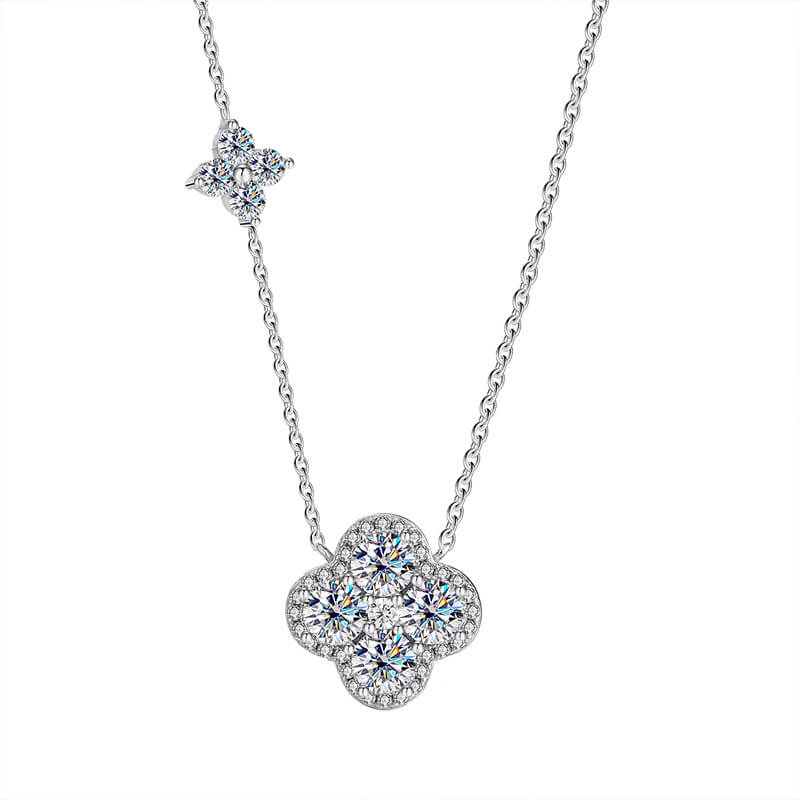 S925 Lucky Clover Moissanite Necklace-MARDAZA