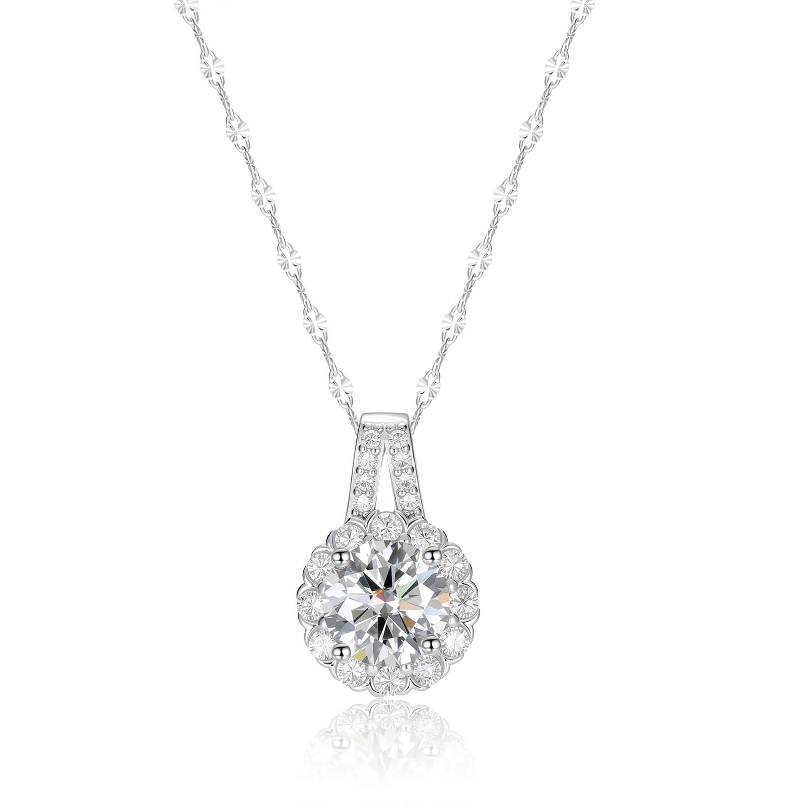 S925 Sunflower Moissanite Necklace-MARDAZA