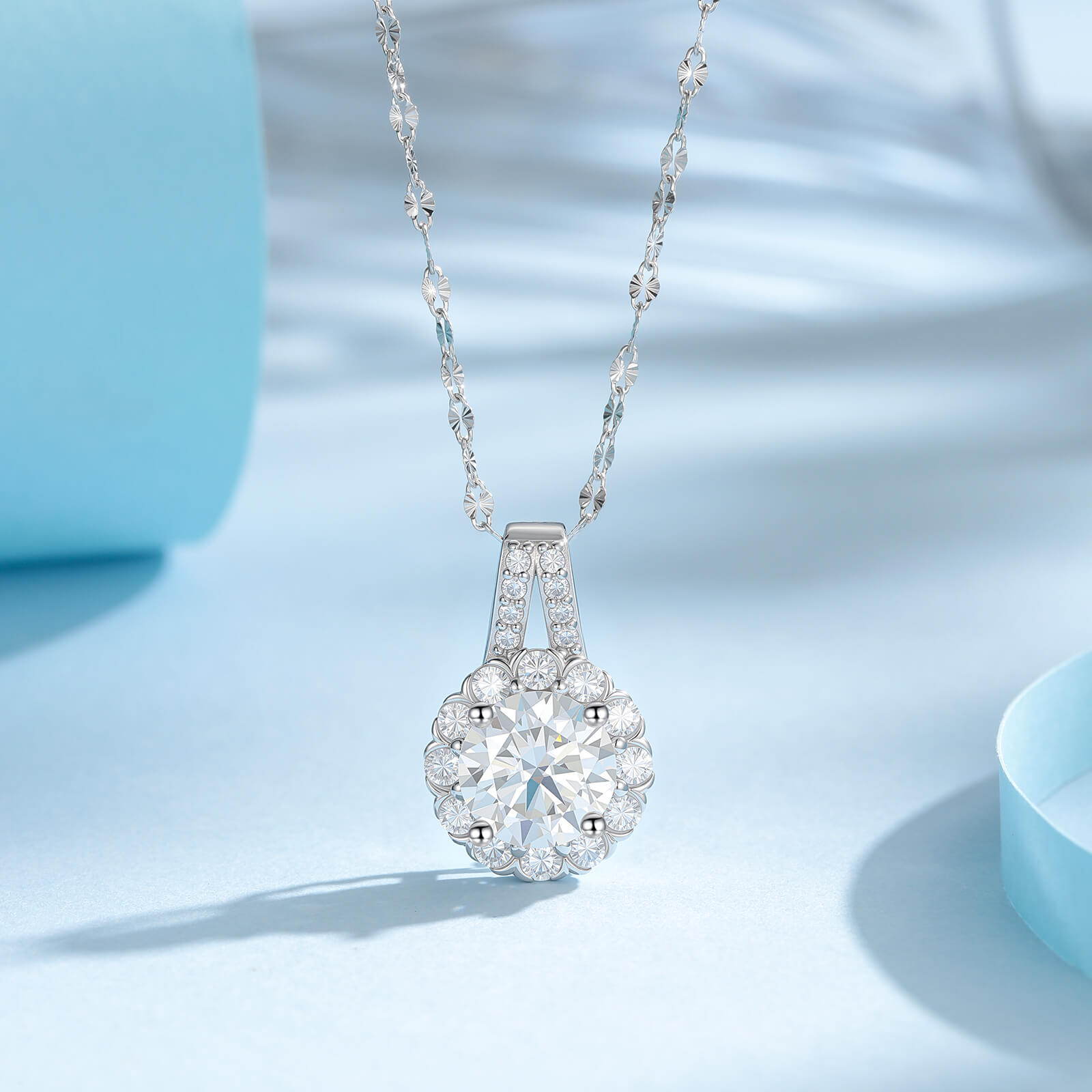 S925 Sunflower Moissanite Necklace-MARDAZA