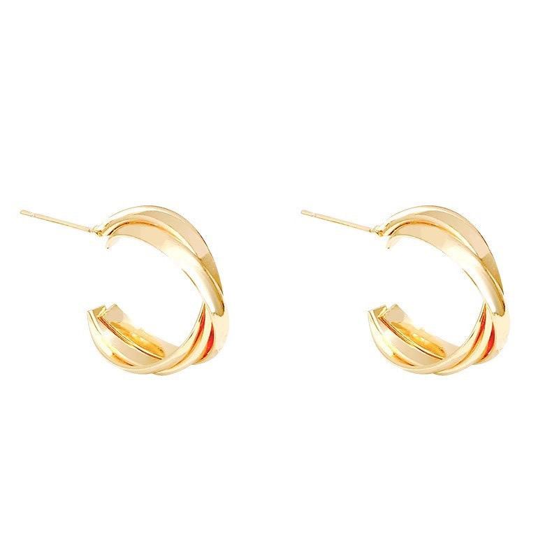 Gold Twisted Hoop Earrings