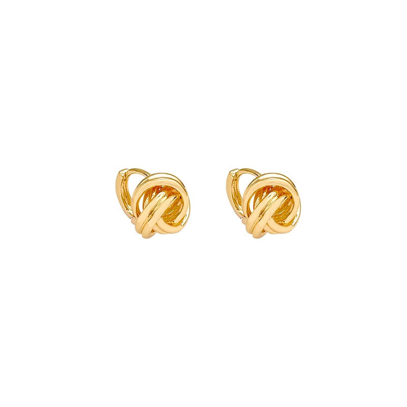 Gold and silver knot stud earrings color options