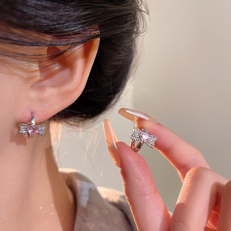Silver Bow Hoop Earrings Product Detail