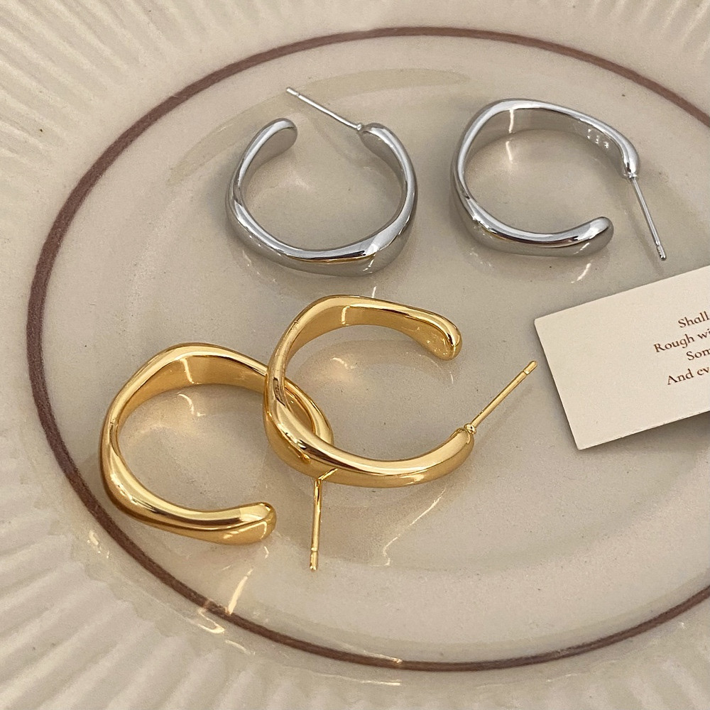 Gold and Silver Chunky Hoop Earrings