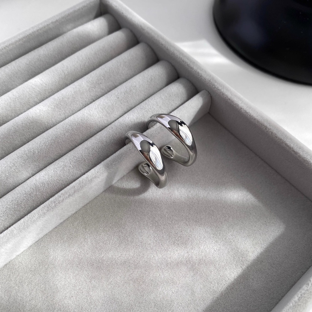 Silver Hoop Earrings Jewelry Box Display