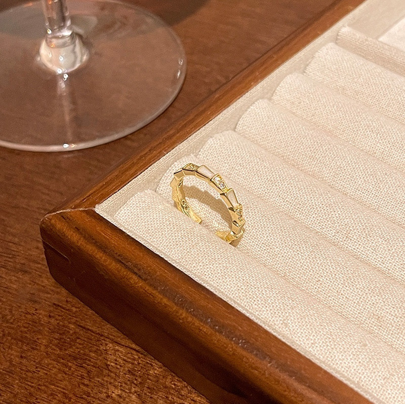 Gold Geometric Zircon Ring Product Display
