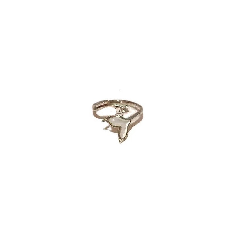 Silver Whale Tail Adjustable Open Ring Product View