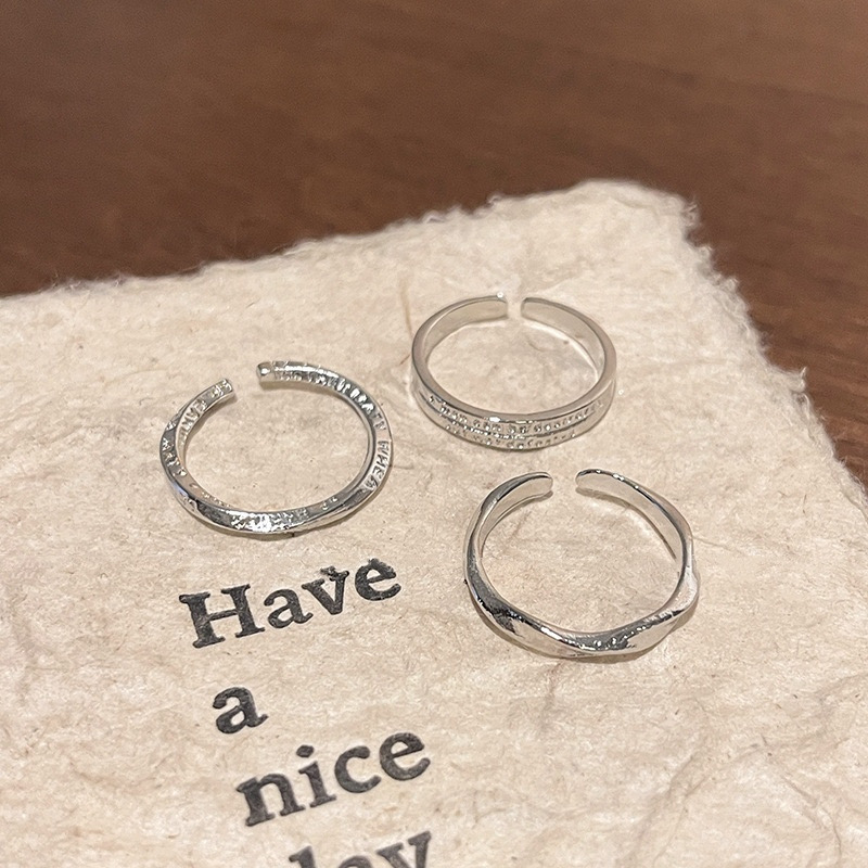 Three Silver Open Rings Product Display