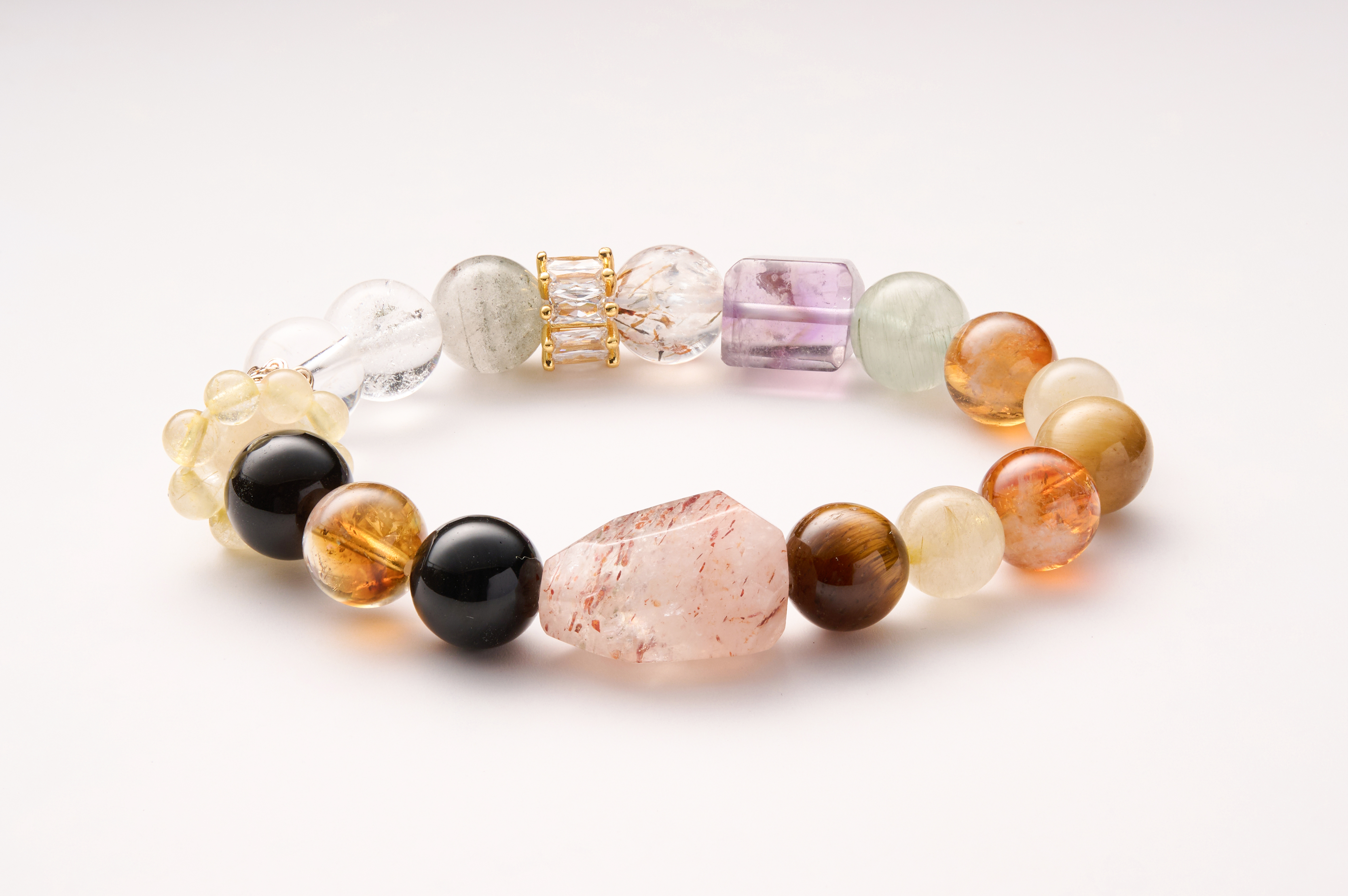 Lifestyle or package display – bracelet with pouch/box, clean layout highlighting gemstone details.