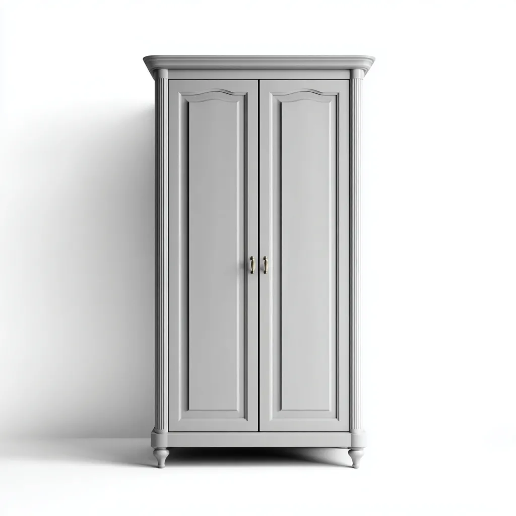 Armoire en bois 2 portes 100x60x180 cm - gris clair - design classique-Dwellingena