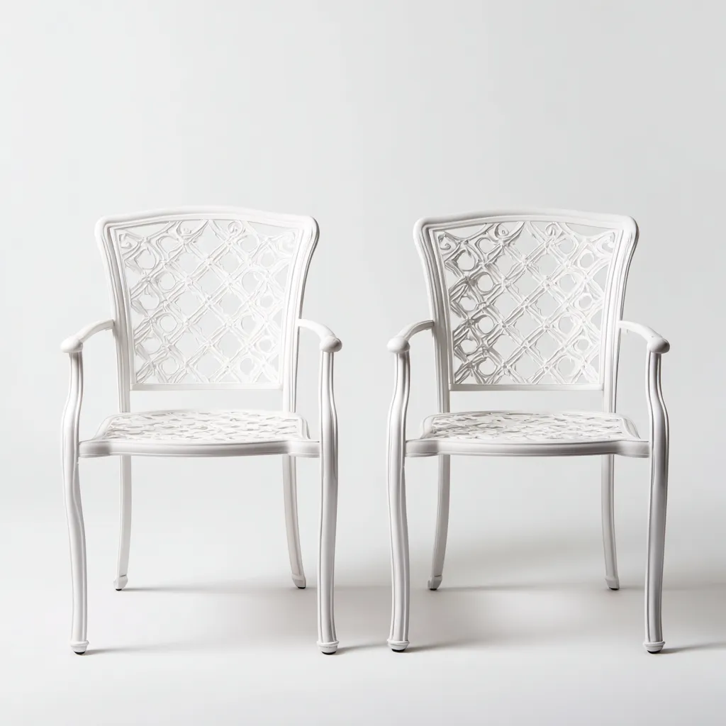 Chaise de jardin en aluminium 60x62x90 cm - blanc - style classique-Dwellingena