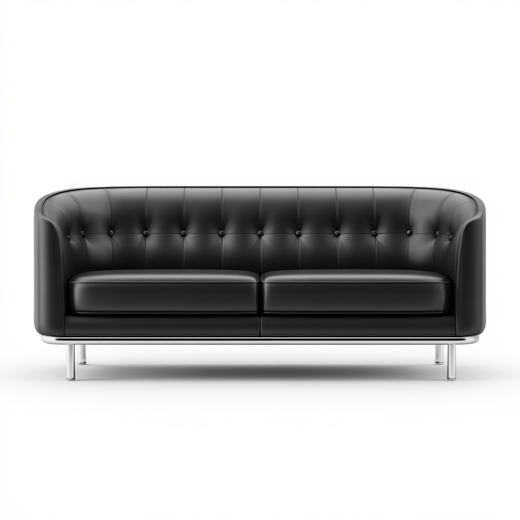 Canapé 2 places - Cuir - 150x80x75 cm - Noir - Design moderne et élégant-Dwellingena