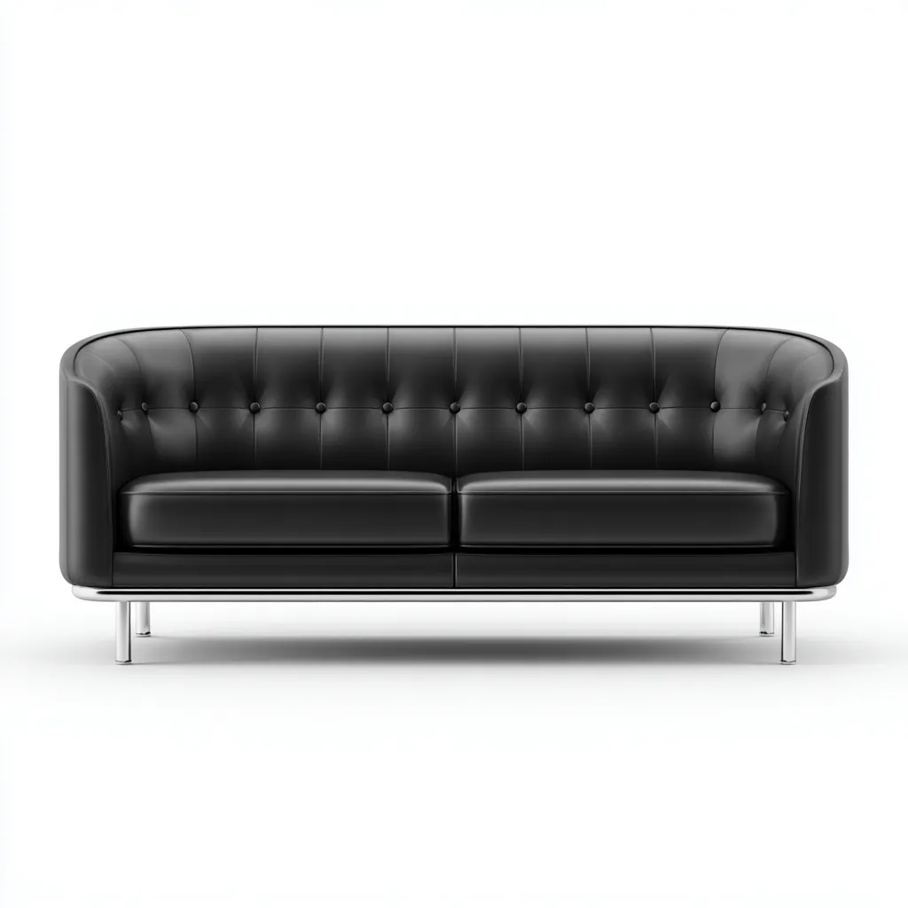 Canapé 2 places - Cuir - 150x80x75 cm - Noir - Design moderne et élégant-Dwellingena