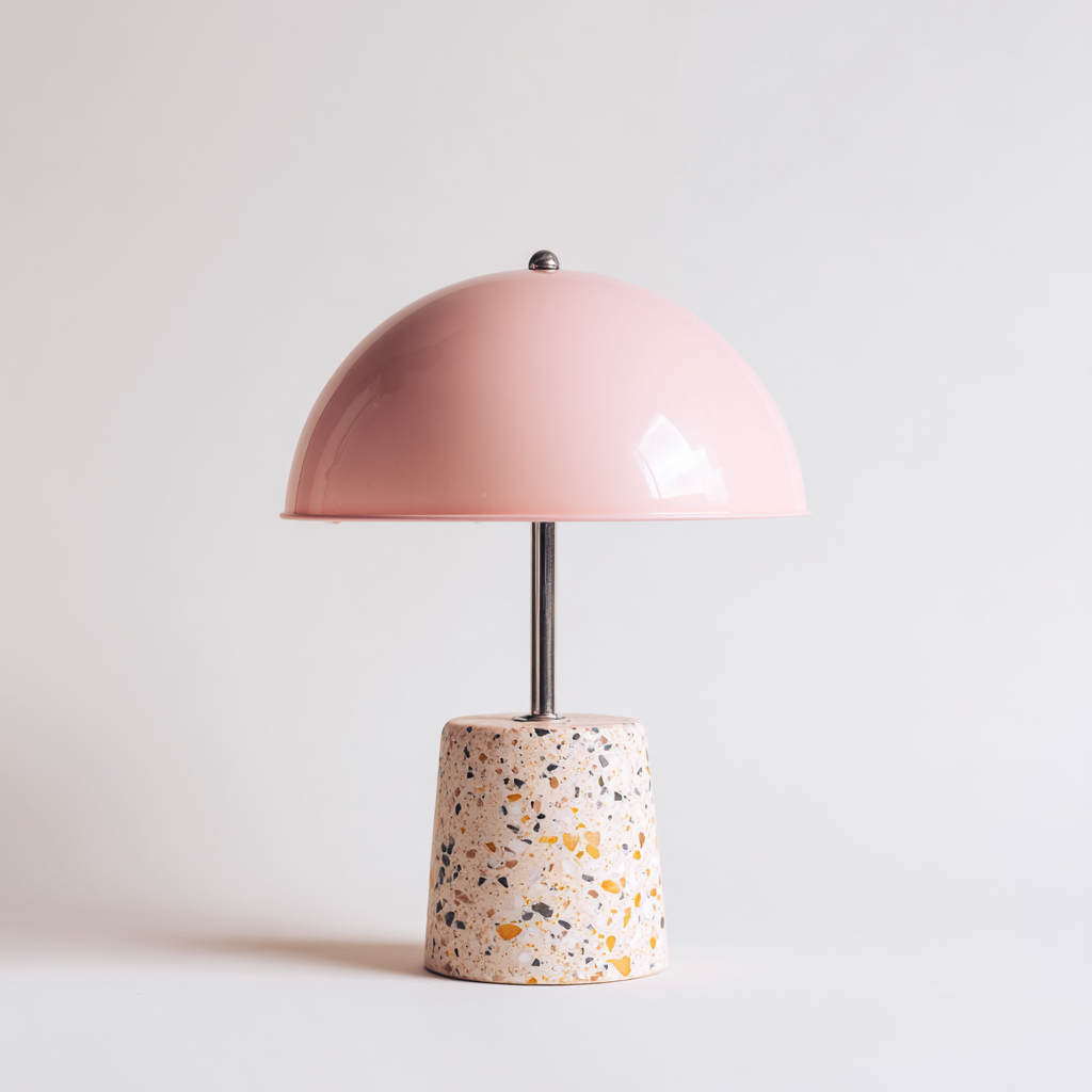 Lampe de table design - Terrazzo-Pink - 20x20x40 cm - Rose-Beige - Design moderne-Dwellingena