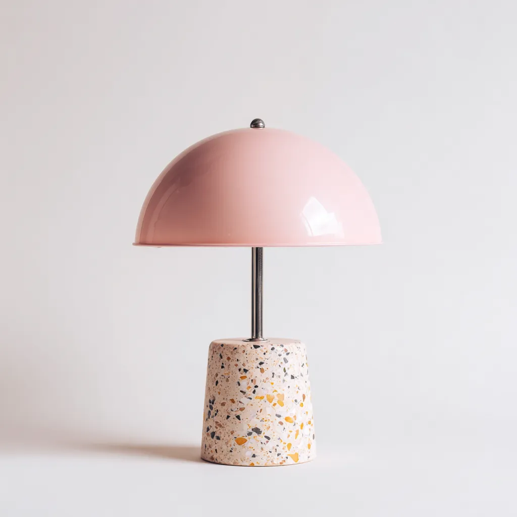 Lampe de table design - Terrazzo-Pink - 20x20x40 cm - Rose-Beige - Design moderne-Dwellingena