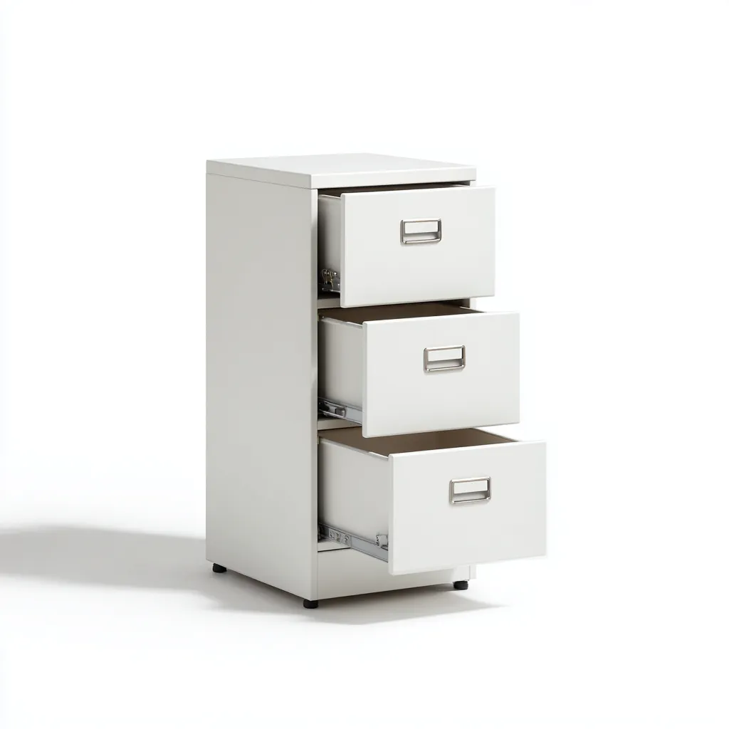 Armoire de bureau métal 41x49x70 cm - blanc - 3 tiroirs-Dwellingena