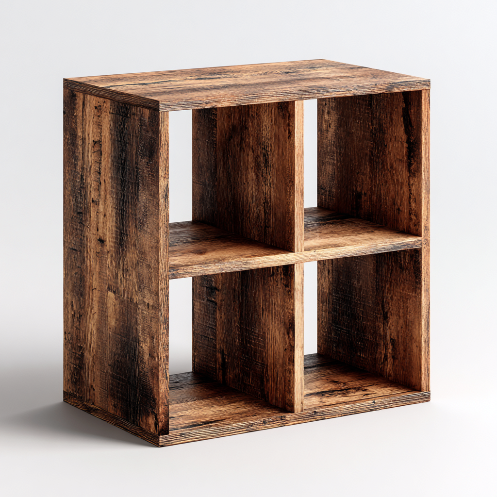 Bibliothèque bois 60x30x75 cm - chêne foncé - style industriel-Dwellingena