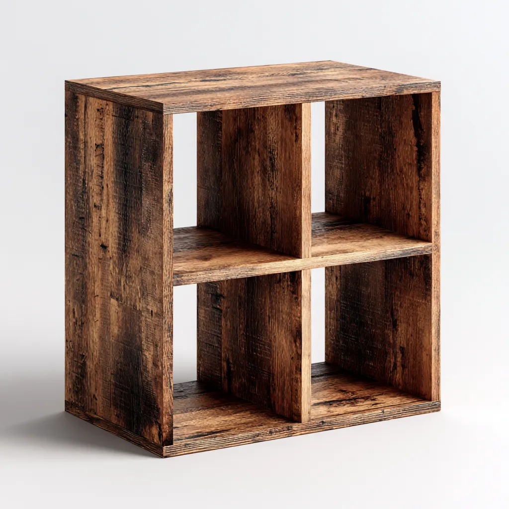 Bibliothèque bois 60x30x75 cm - chêne foncé - style industriel-Dwellingena