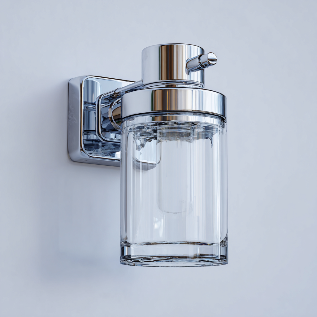 Applique murale métal et verre 12x10x18 cm - argent - design moderne-Dwellingena