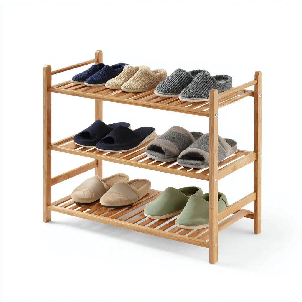 Meuble à chaussures - bambou 70x26x60 cm - bois naturel - design minimaliste pour entrée-Dwellingena