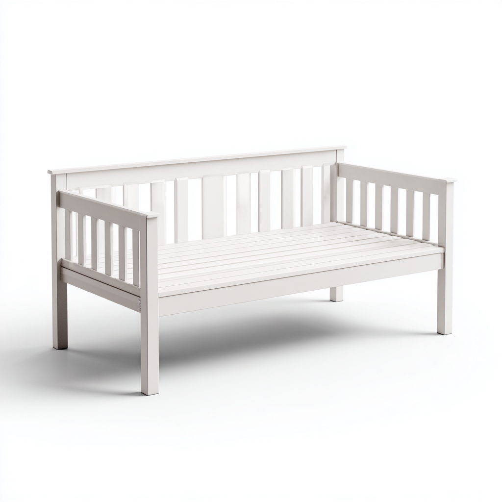 Canapé lit-bois massif-200x90x85 cm - blanc - design classique épuré pour salon ou chambre-Dwellingena