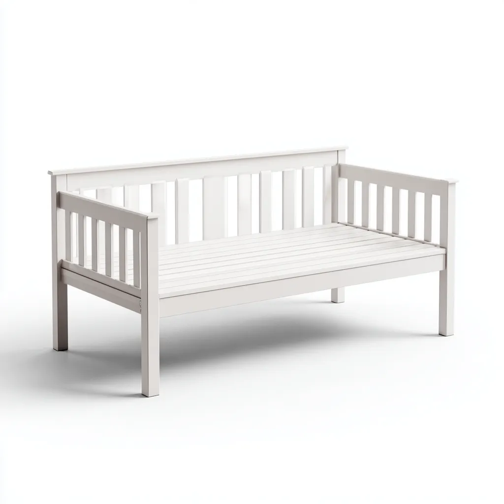 Canapé lit-bois massif-200x90x85 cm - blanc - design classique épuré pour salon ou chambre-Dwellingena