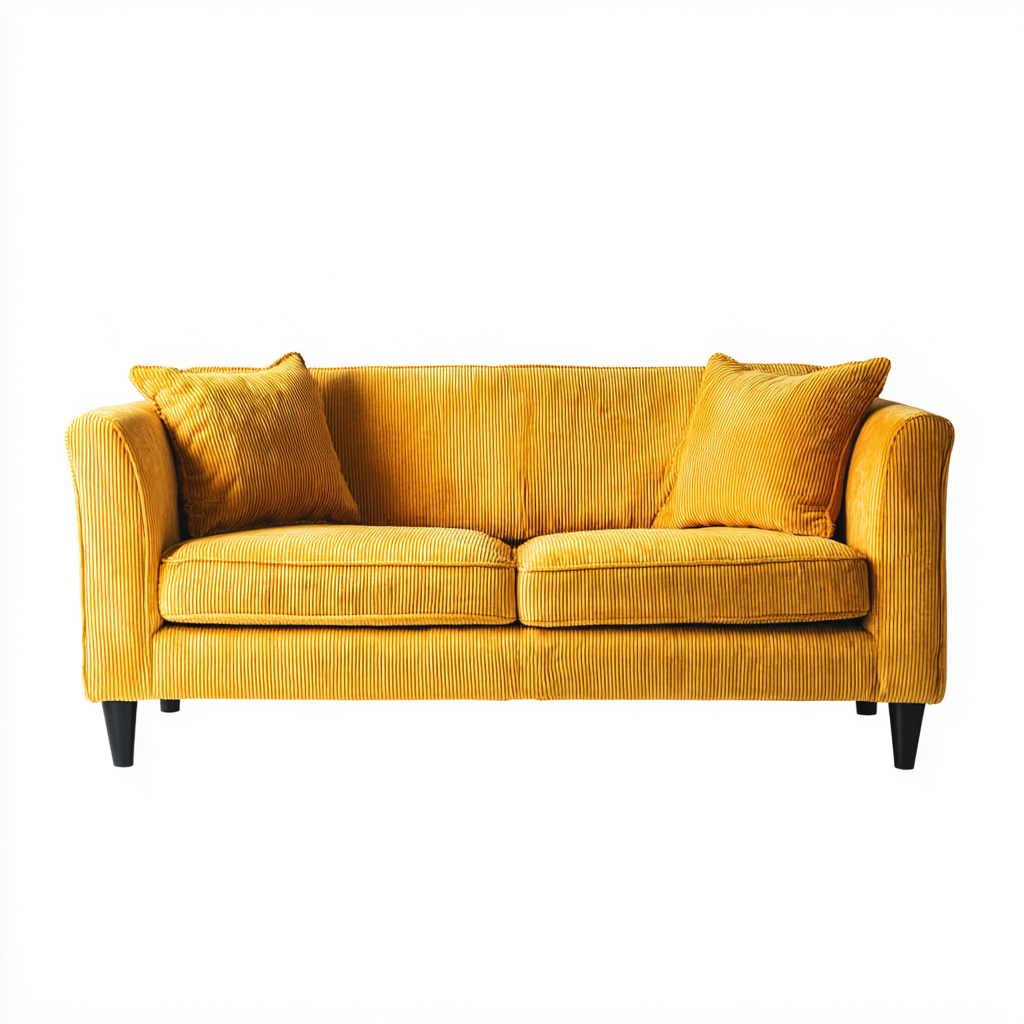 Canapé 2 places - Tissu côtelé - 140x80x85 cm - Jaune - Style moderne et confortable-Dwellingena