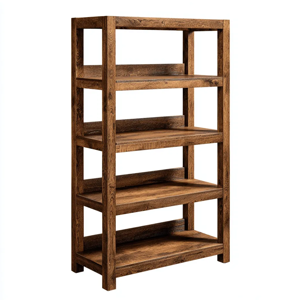 Bibliothèque 80x30x180 cm - bois massif - chêne rustique - style naturel-Dwellingena