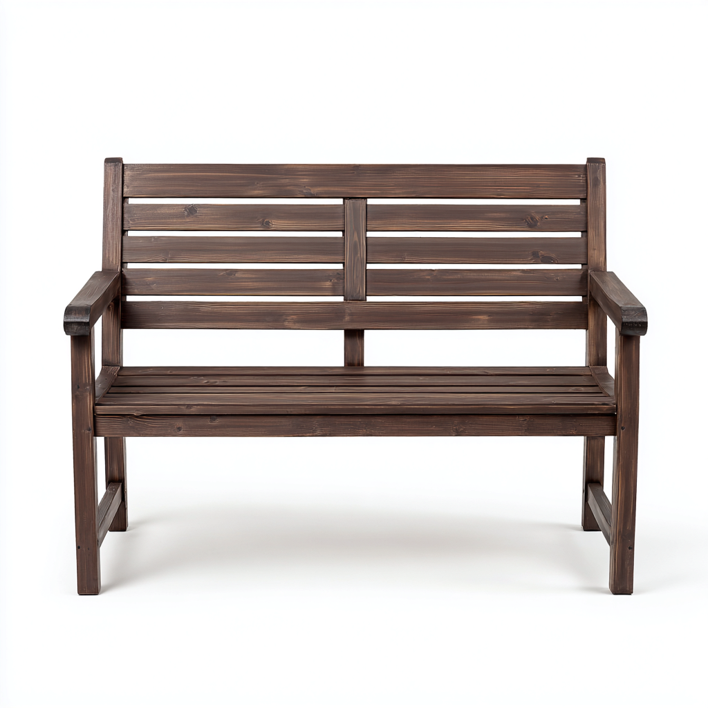Banc de jardin en bois massif 120x60x90 cm - marron foncé - design classique-Dwellingena