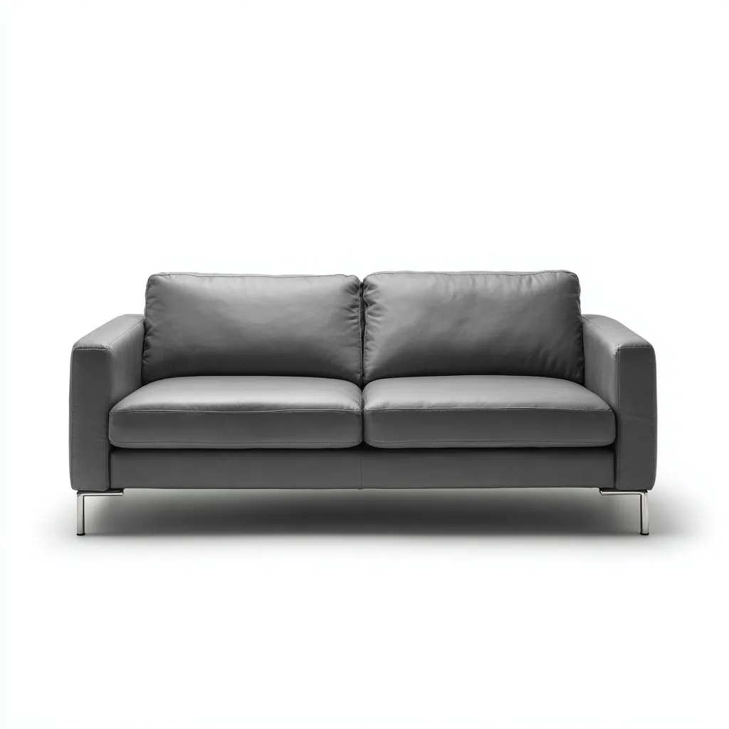 Canapé 2 places - Cuir - 160x85x80 cm - Gris - Design moderne et élégant-Dwellingena