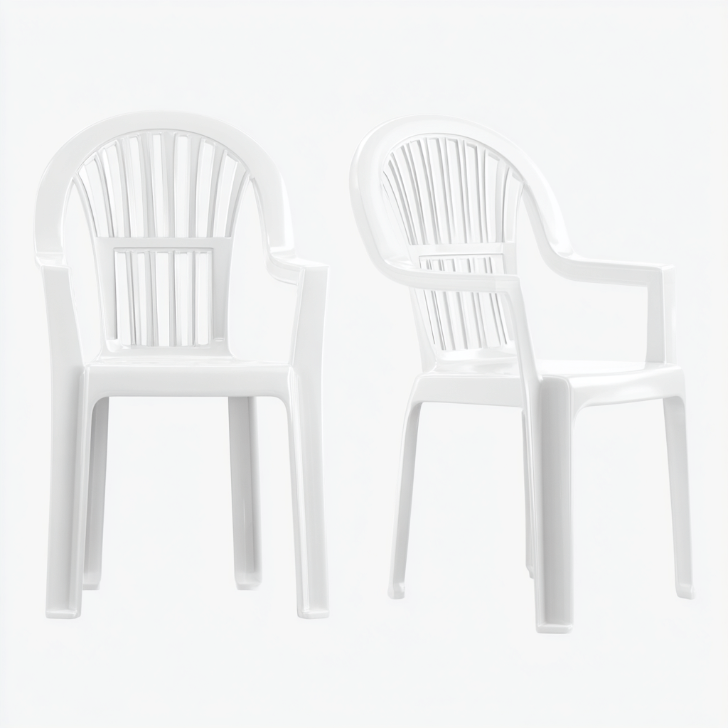 Chaise de jardin en plastique 55x60x88 cm - blanc - design simple-Dwellingena