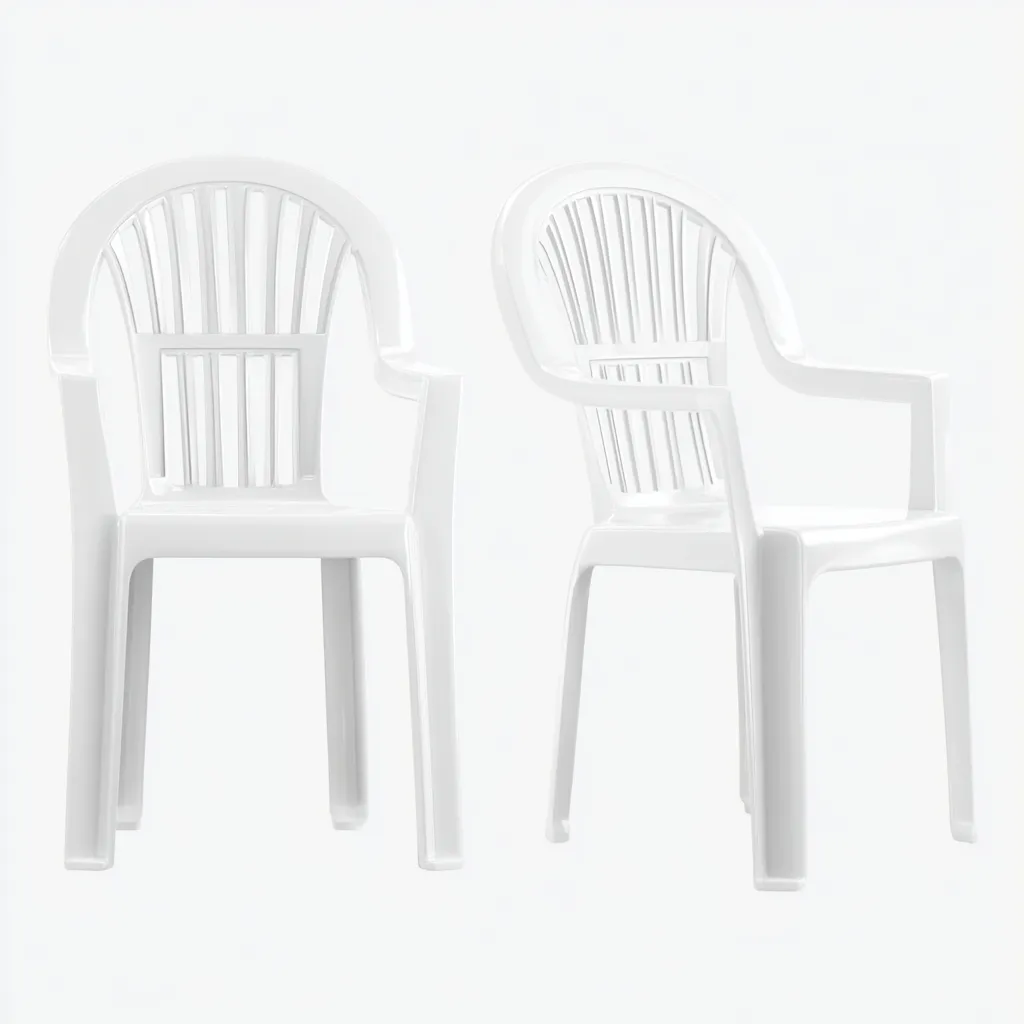 Chaise de jardin en plastique 55x60x88 cm - blanc - design simple-Dwellingena