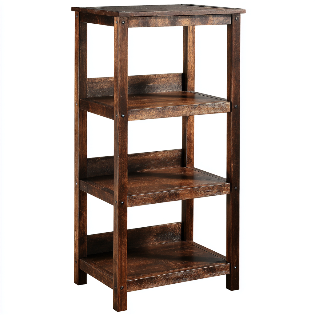 Bibliothèque bois 45x30x90 cm - brun foncé - style rustique-Dwellingena