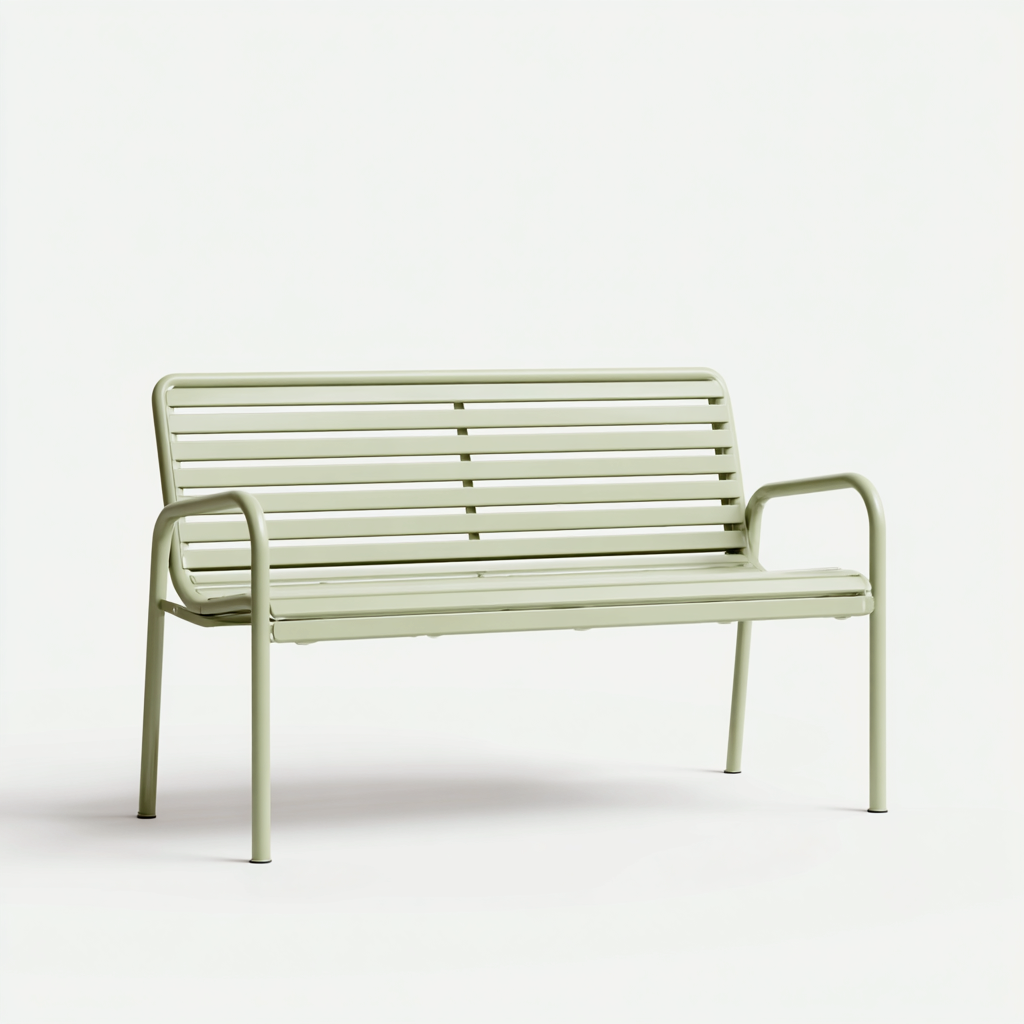 Banc de jardin en métal 145x58x85 cm - vert clair - style moderne-Dwellingena