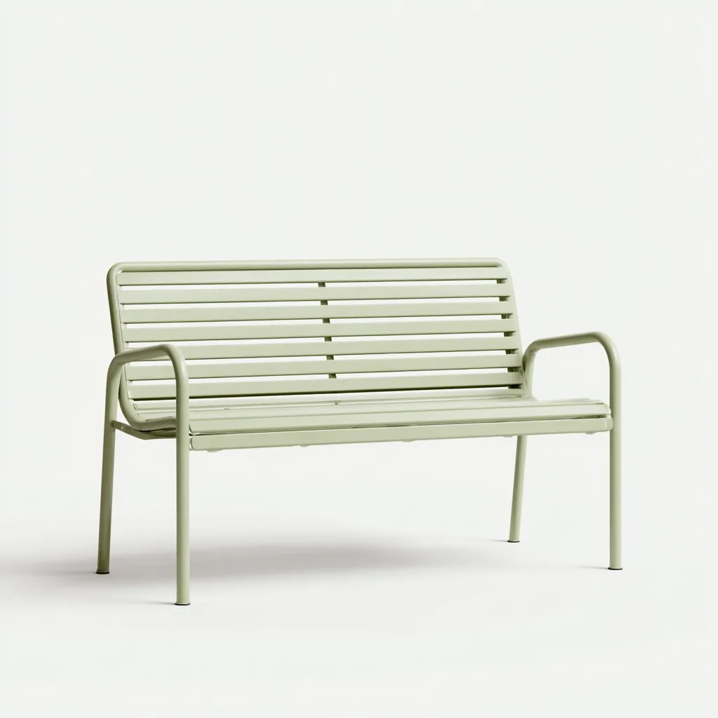 Banc de jardin en métal 145x58x85 cm - vert clair - style moderne-Dwellingena