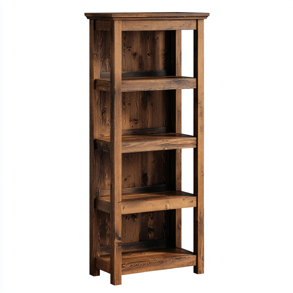 Bibliothèque 75x35x160 cm - bois brun foncé - style rustique classique-Dwellingena