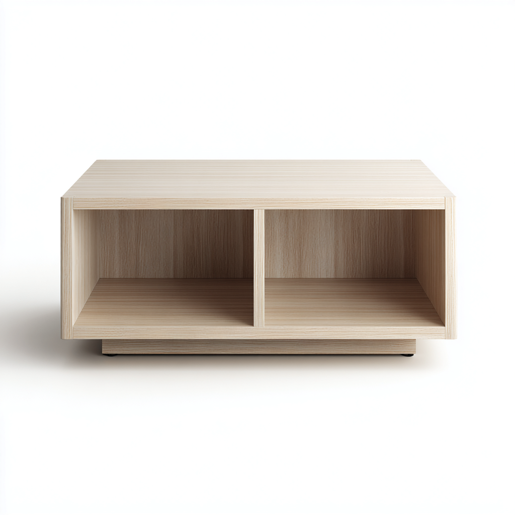 Table basse en bois chêne clair 100x60x40 cm - style minimaliste - pour salon-Dwellingena