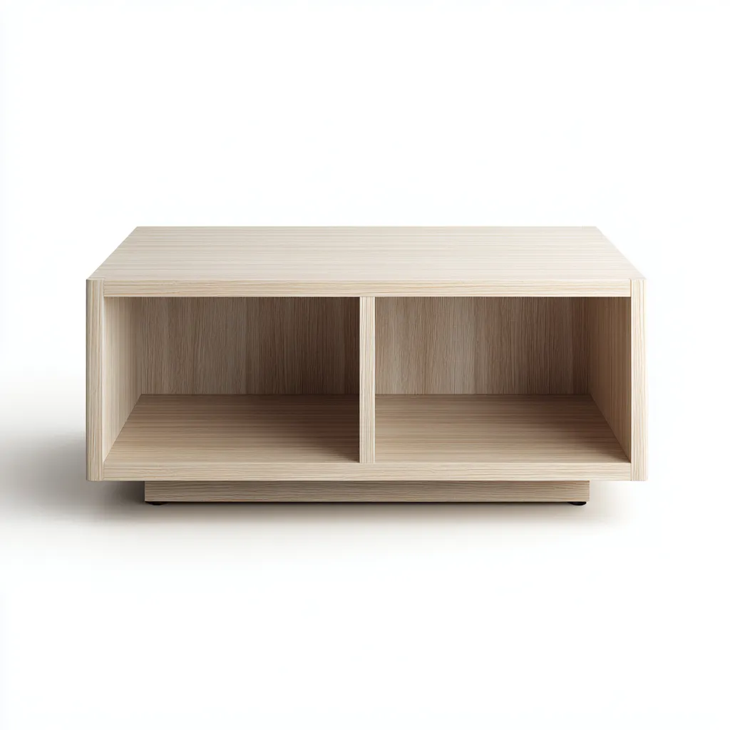 Table basse en bois chêne clair 100x60x40 cm - style minimaliste - pour salon-Dwellingena