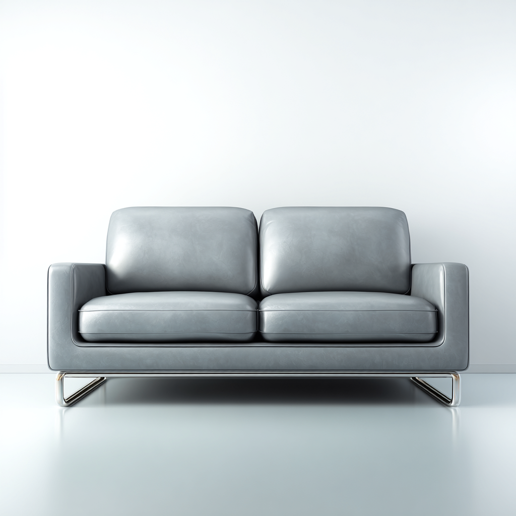 Canapé 2 places 160x85x85 cm - cuir véritable et métal - gris - style moderne-Dwellingena