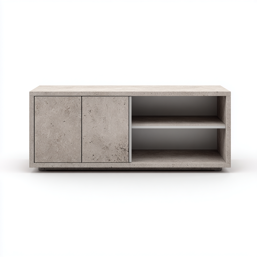 Table basse - effet béton - 110x45x40 cm - gris clair - design moderne-Dwellingena