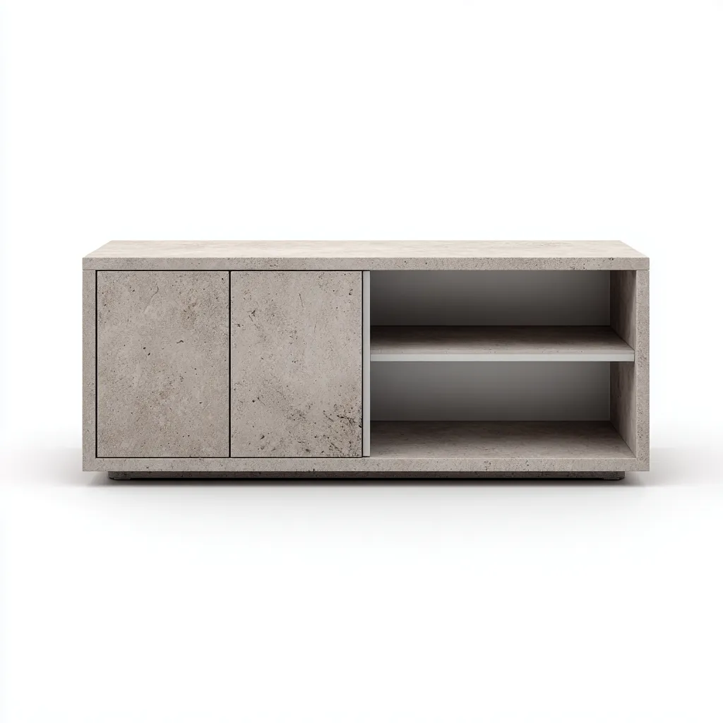 Table basse - effet béton - 110x45x40 cm - gris clair - design moderne-Dwellingena