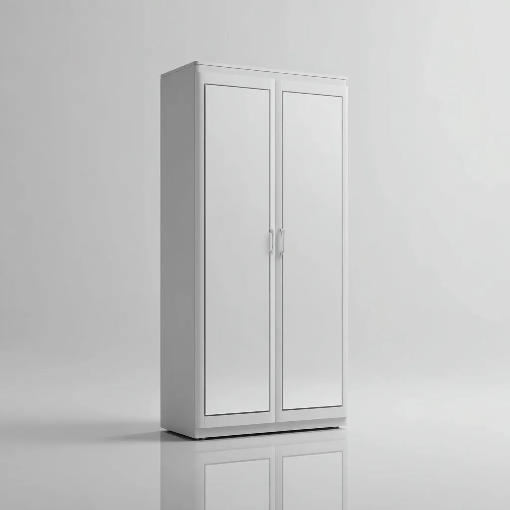 Armoire en bois 2 portes 80x50x180 cm - blanc - design simple-Dwellingena