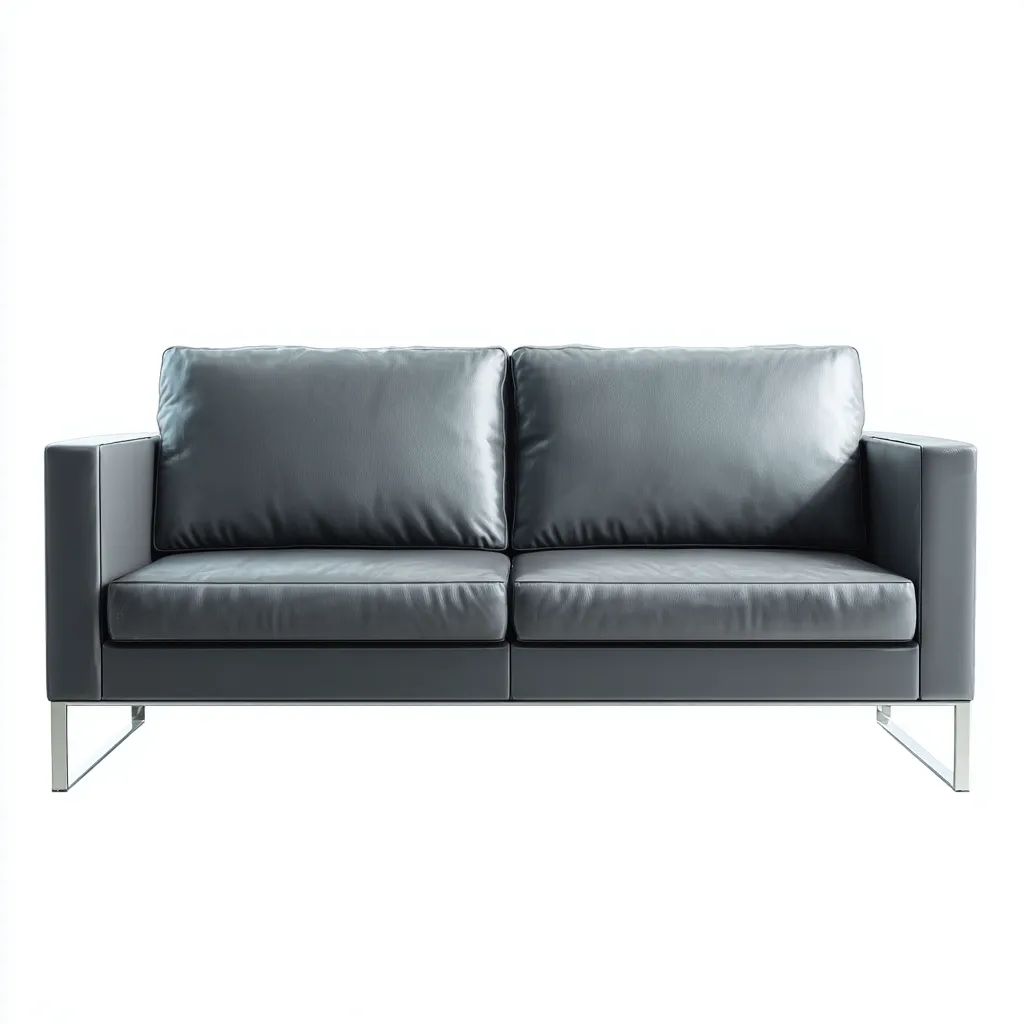 Canapé 2 places cuir et métal 165x85x82 cm - gris anthracite - style contemporain-Dwellingena