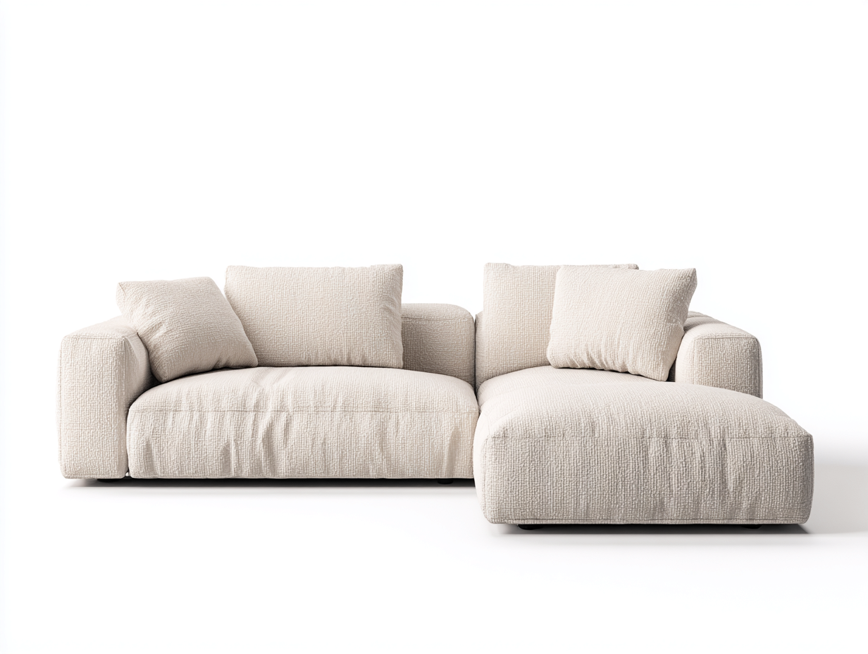 Canapé d'angle tissu 285x170x86 cm - beige - design moderne