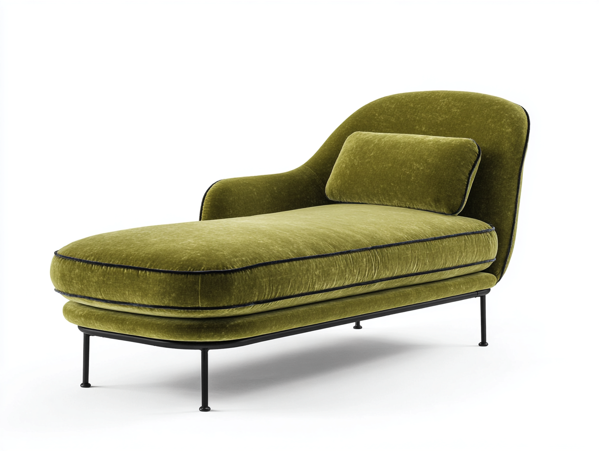 Chaise longue 170x75x85 cm - vert - design moderne