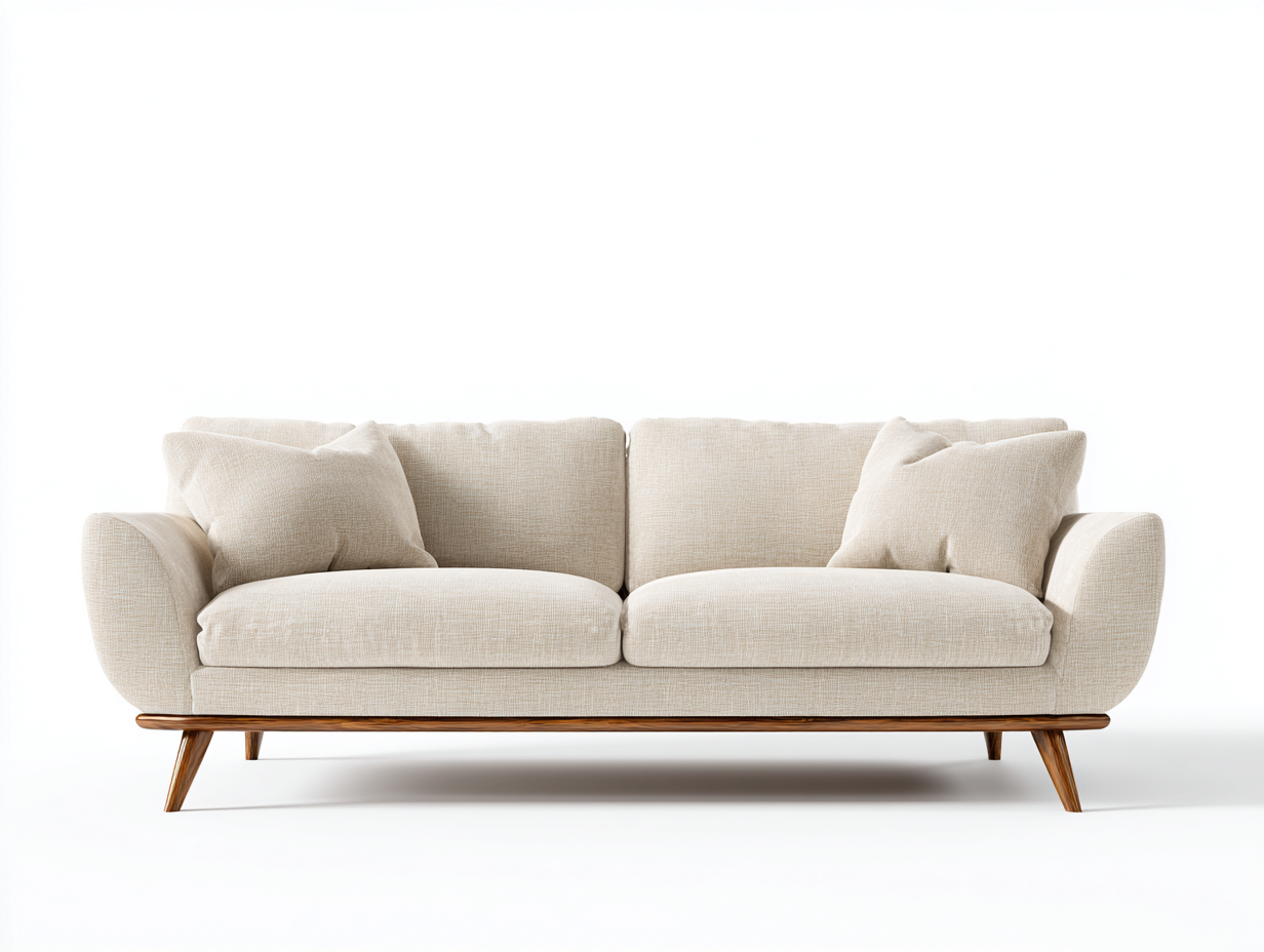 Canapé 3 places tissu 204x88x83 cm - beige clair - design moderne