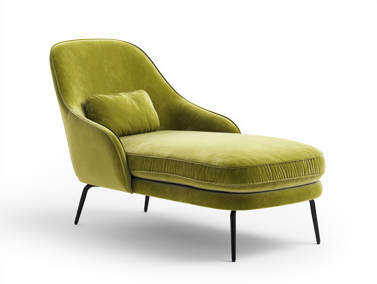 Chaise longue 160x70x90 cm - vert - design moderne