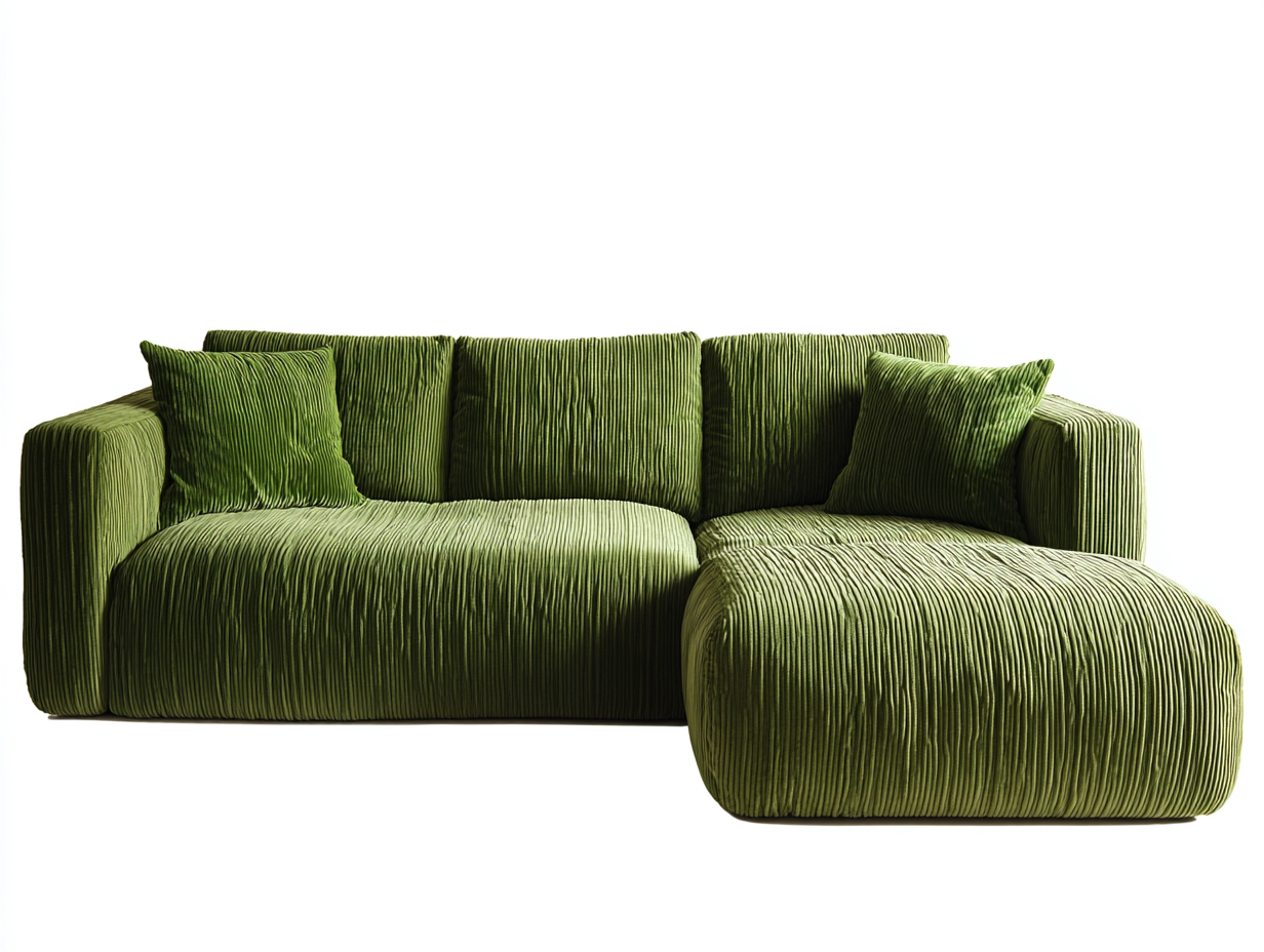 Canapé d'angle tissu 280x165x85 cm - vert - design moderne