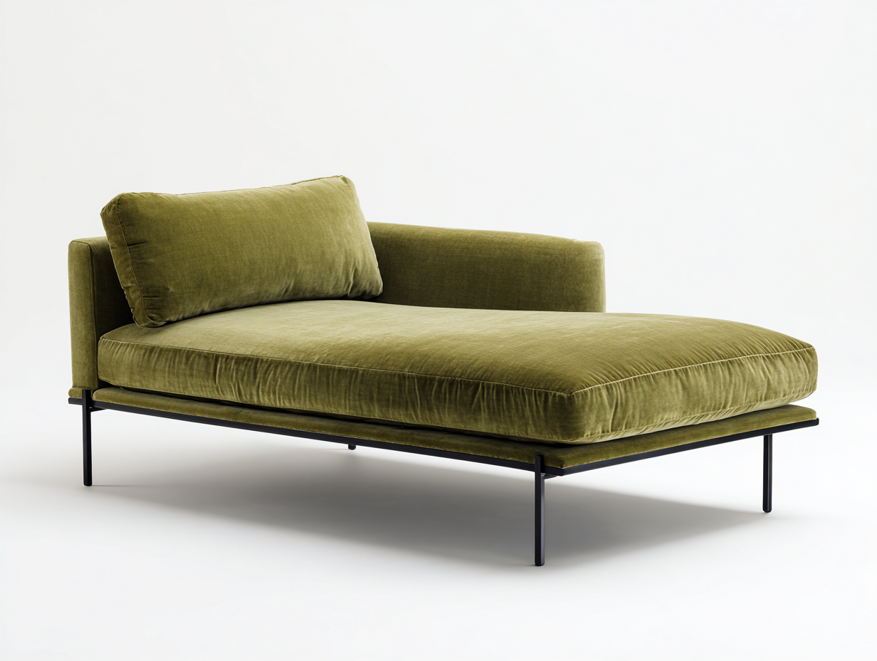 Chaise longue 165x75x80 cm - vert - design moderne